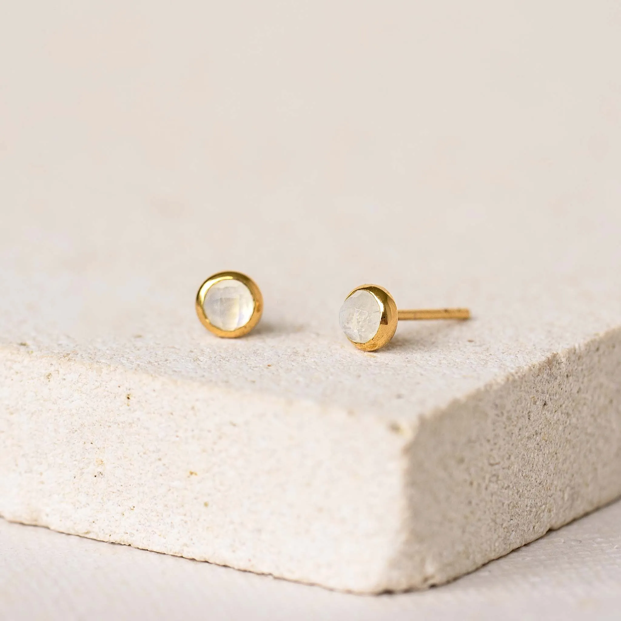 Moonstone Stud Earrings - Karina