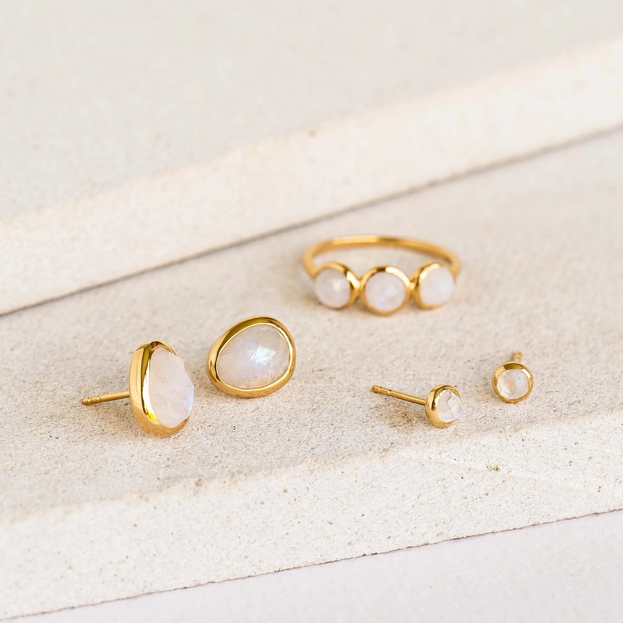 Moonstone Stud Earrings - Karina