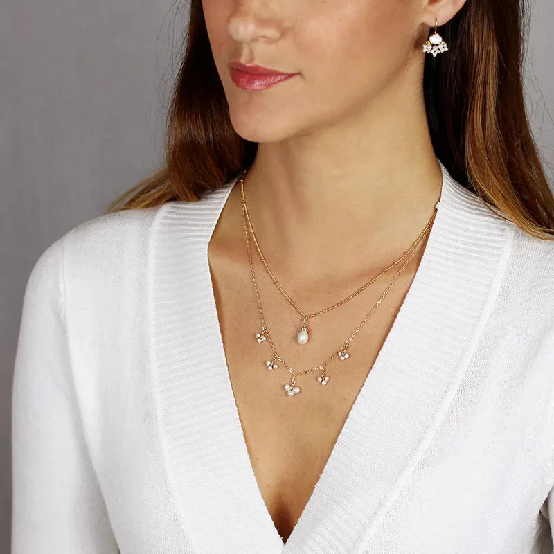 Mother of Pearl Fan Earrings