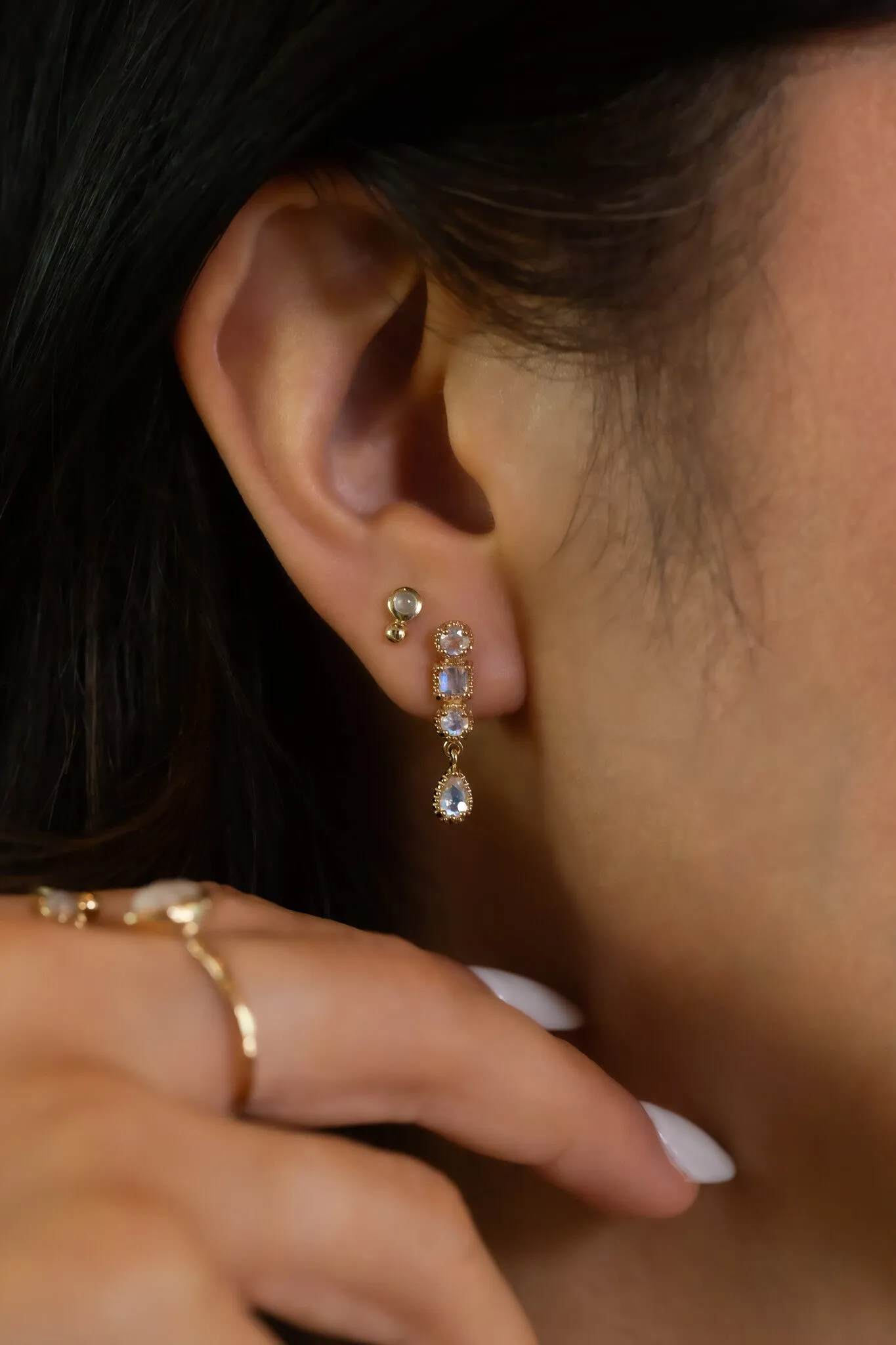 Multi-Shape Moonstone Earrings