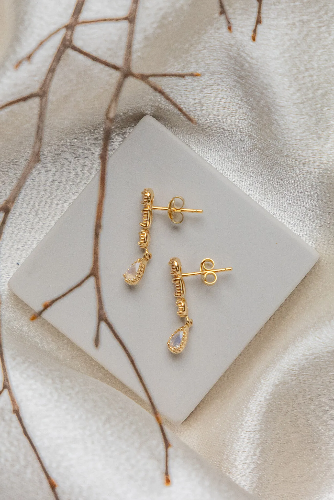 Multi-Shape Moonstone Earrings