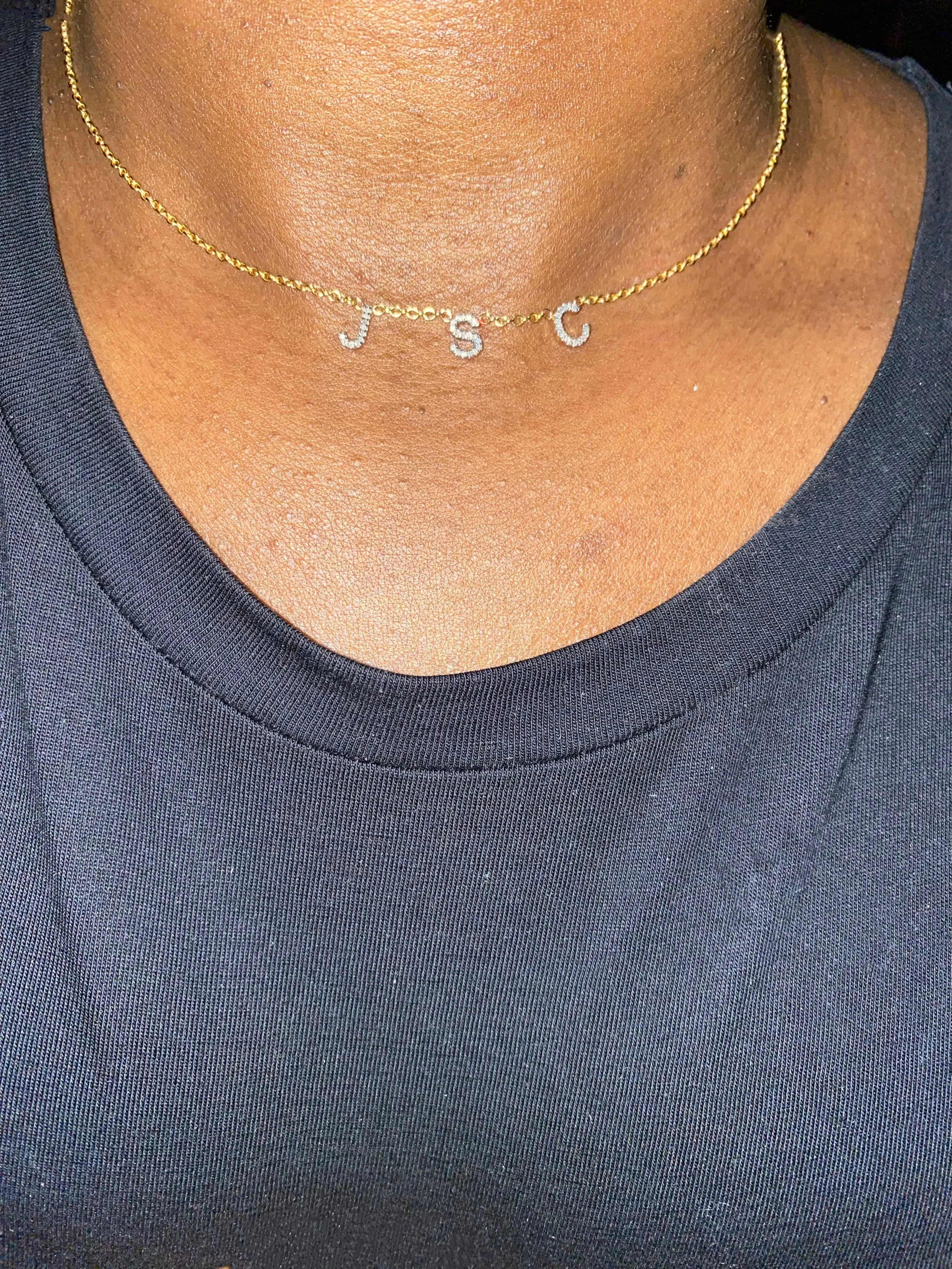Multiple Diamond Initial Necklace