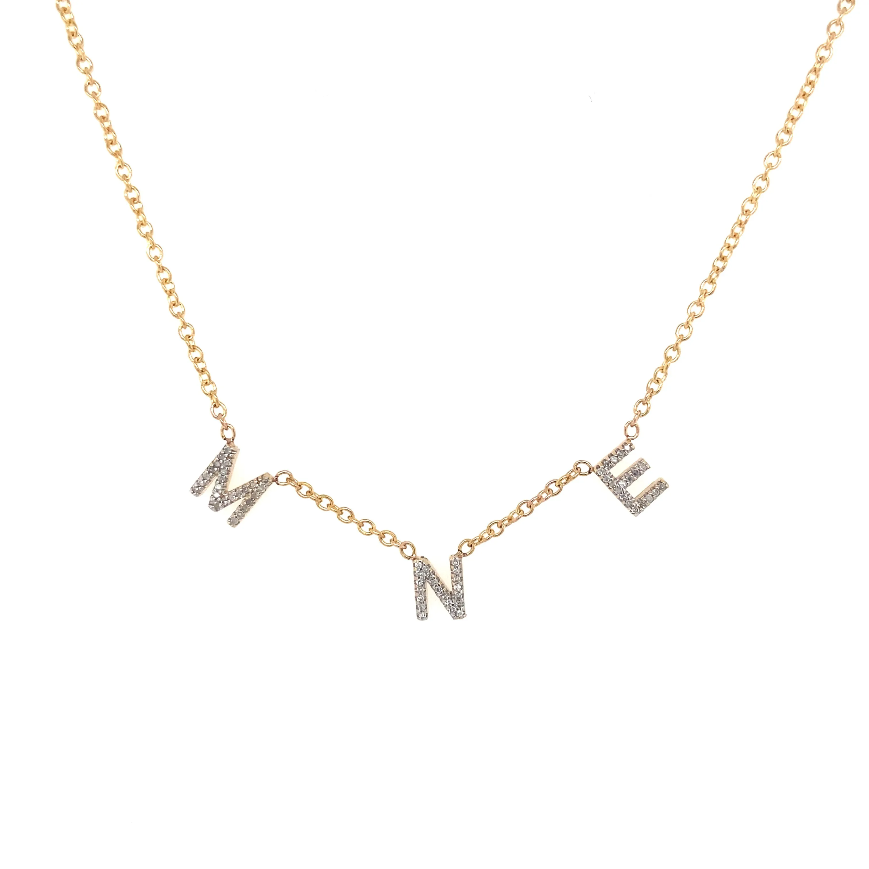 Multiple Diamond Initial Necklace