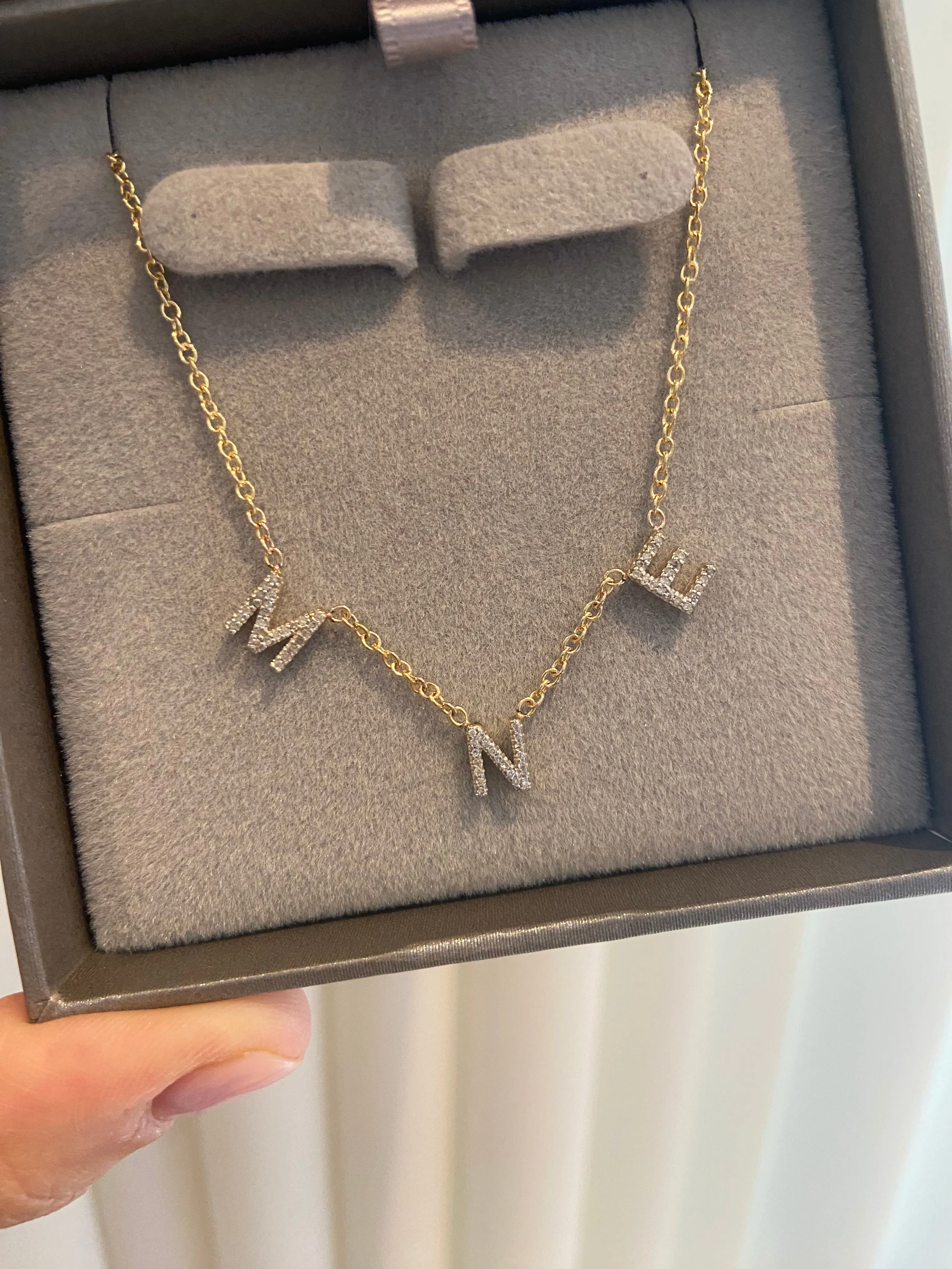 Multiple Diamond Initial Necklace