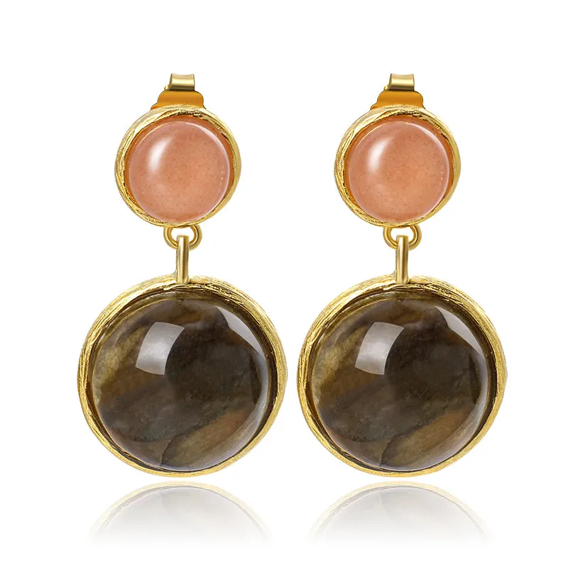 Mysterious Lake Round Dangle Earrings