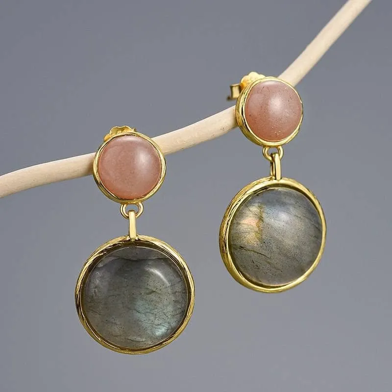 Mysterious Lake Round Dangle Earrings