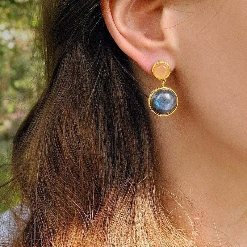 Mysterious Lake Round Dangle Earrings