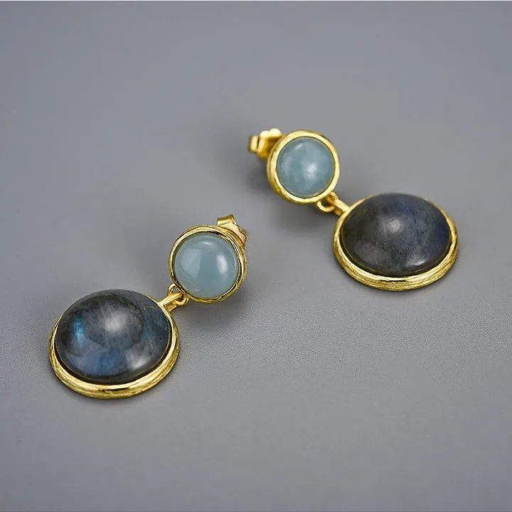 Mysterious Lake Round Dangle Earrings