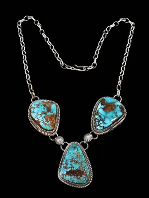 Native American Sterling Silver Natural Pilot Mountain Turquoise Necklace