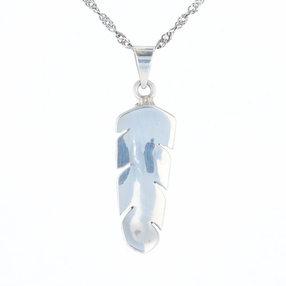 Native Inlaid Feather Pendant