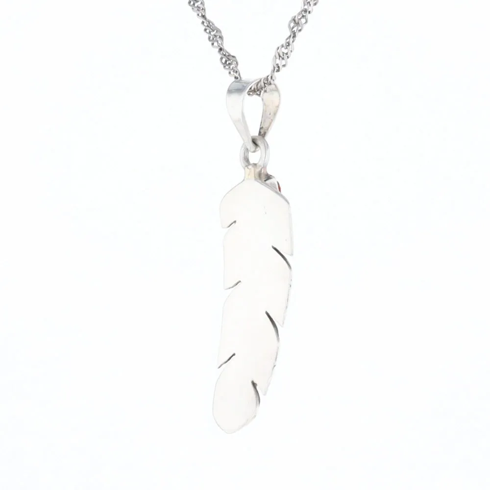 Native Inlaid Feather Pendant