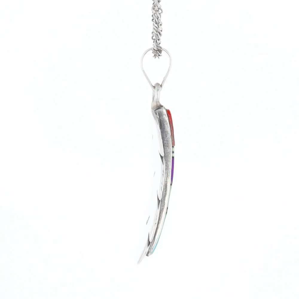 Native Inlaid Feather Pendant