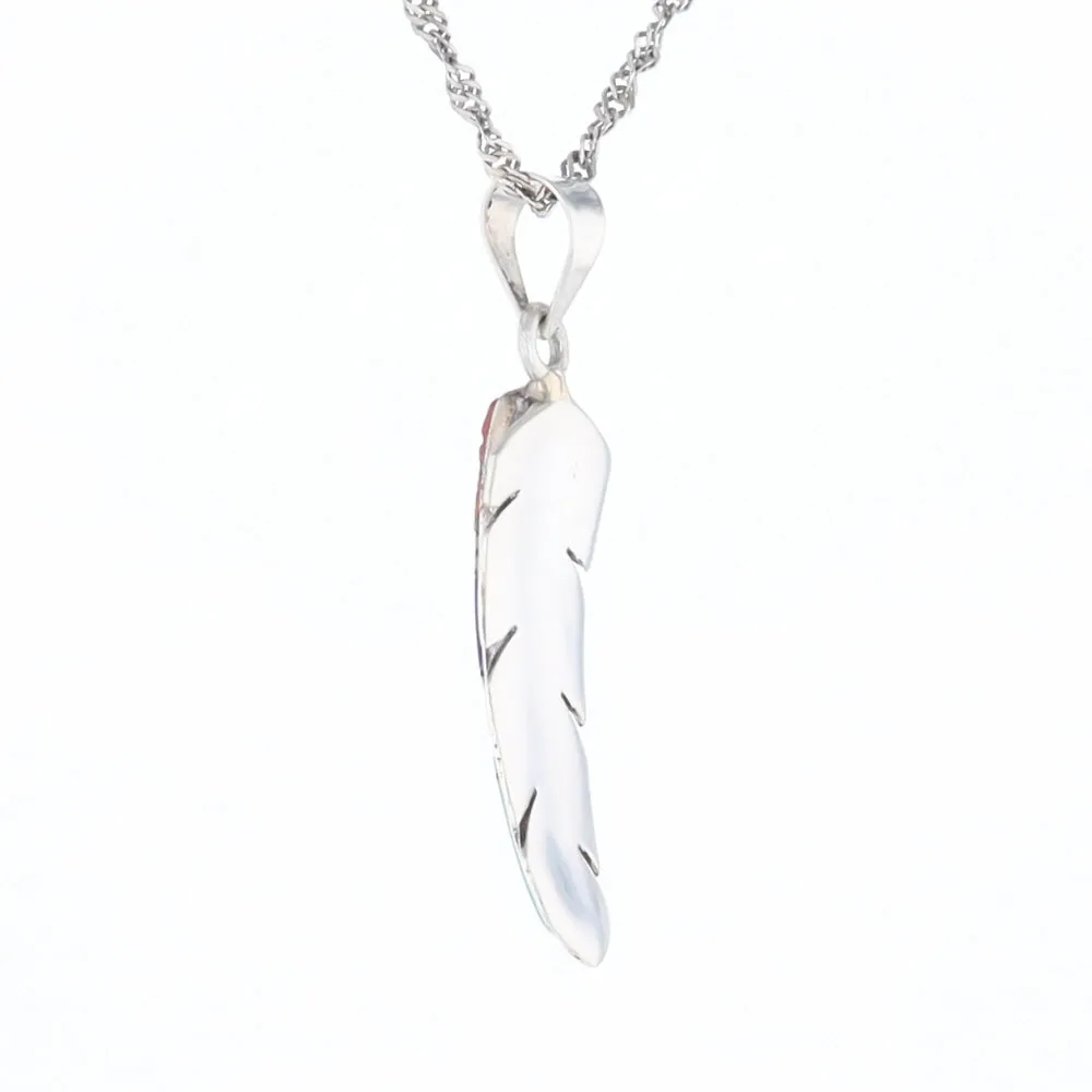 Native Inlaid Feather Pendant