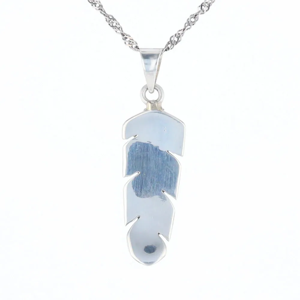 Native Inlaid Feather Pendant