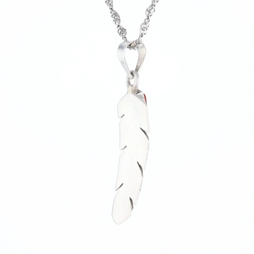 Native Inlaid Feather Pendant