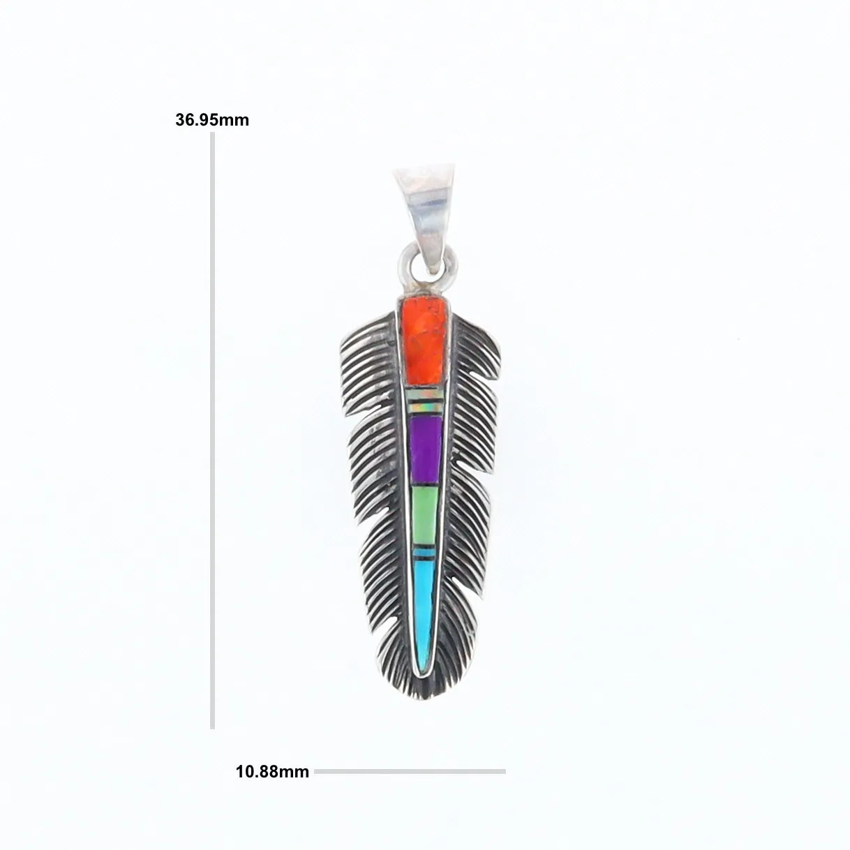 Native Inlaid Feather Pendant