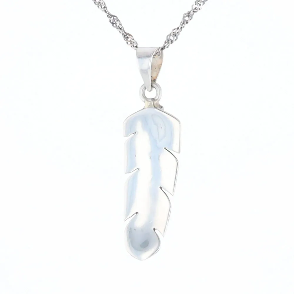Native Inlaid Feather Pendant