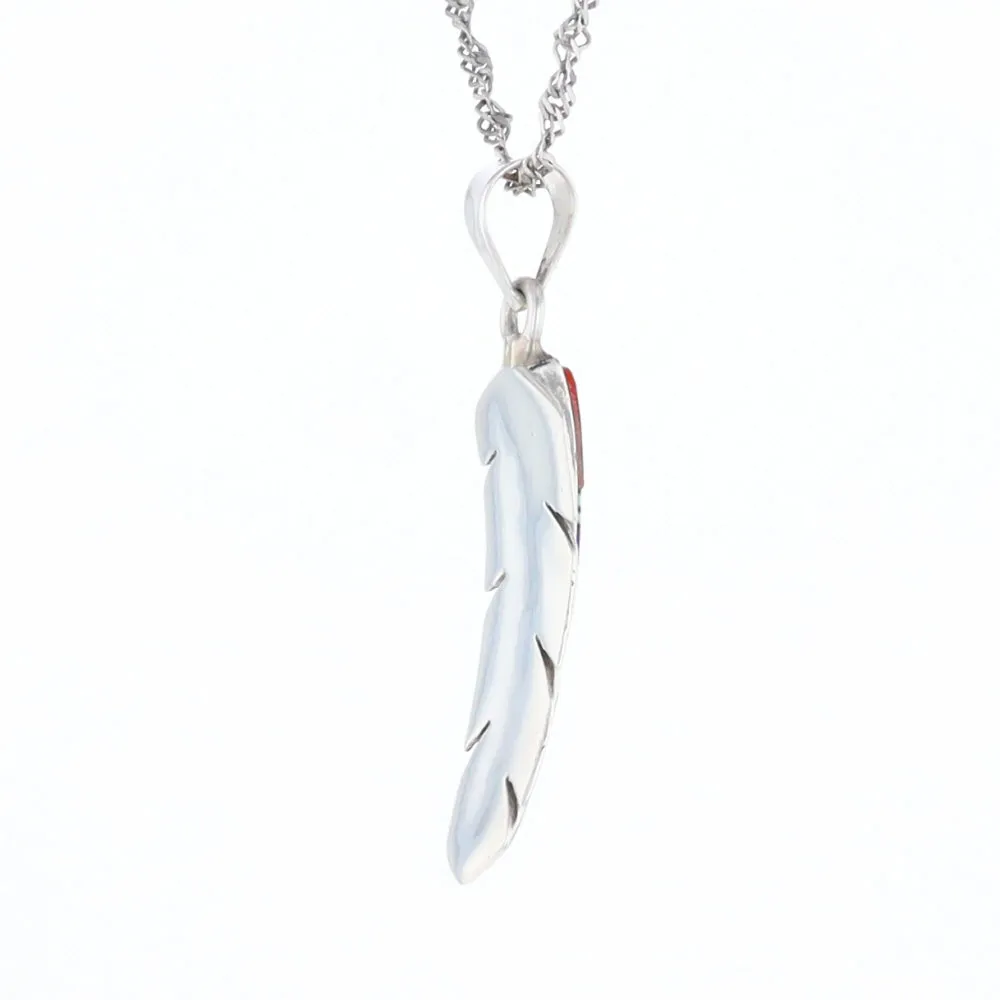 Native Inlaid Feather Pendant