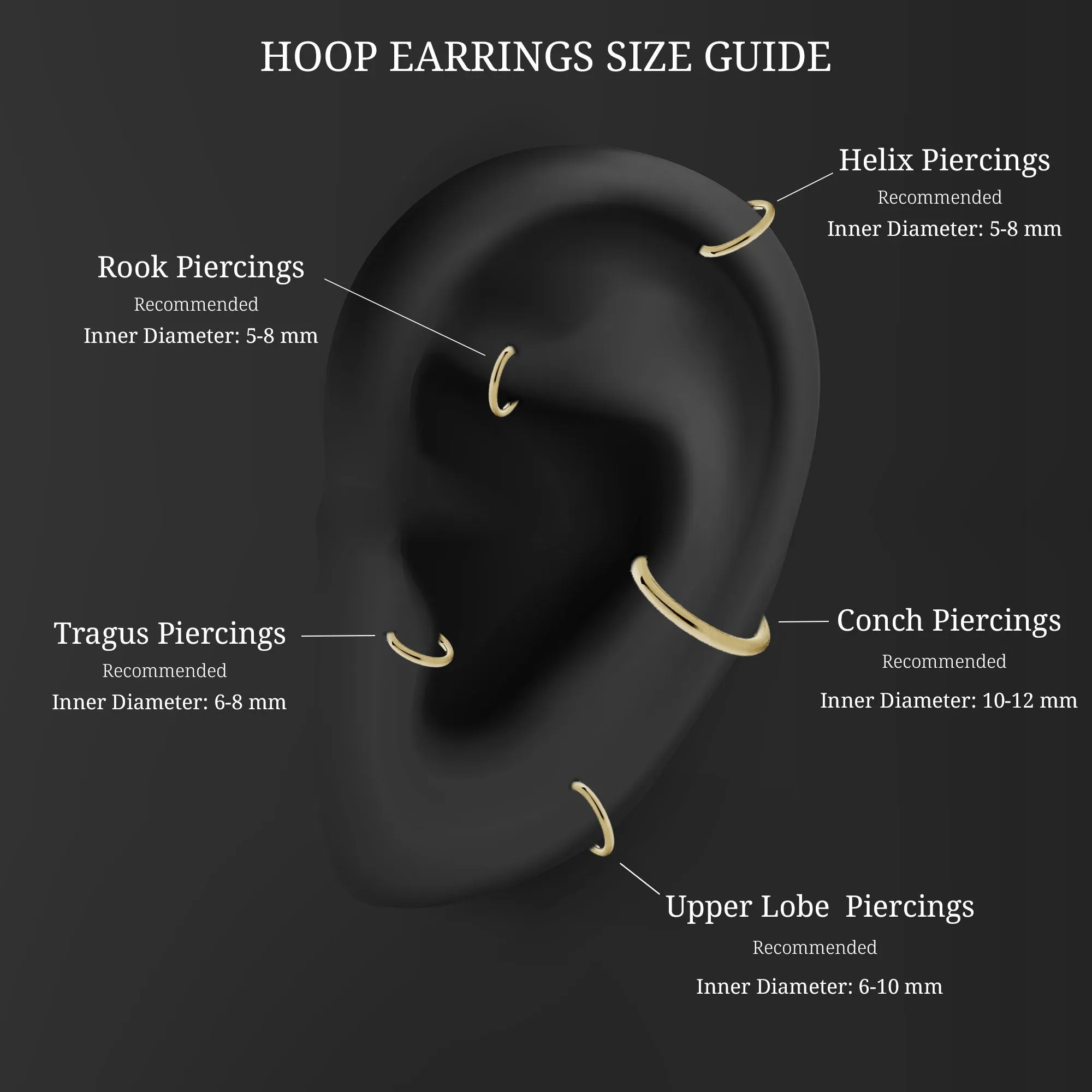 Natural Diamond Evil Eye Dangling Helix Hoop Earring
