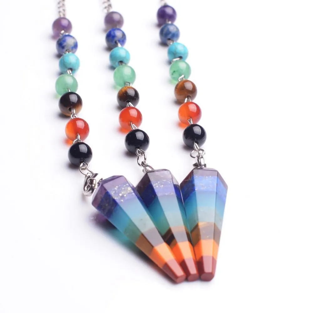 Natural Stone 7 Chakra Chainlet Gemstones Crystal Lucky Chainlet