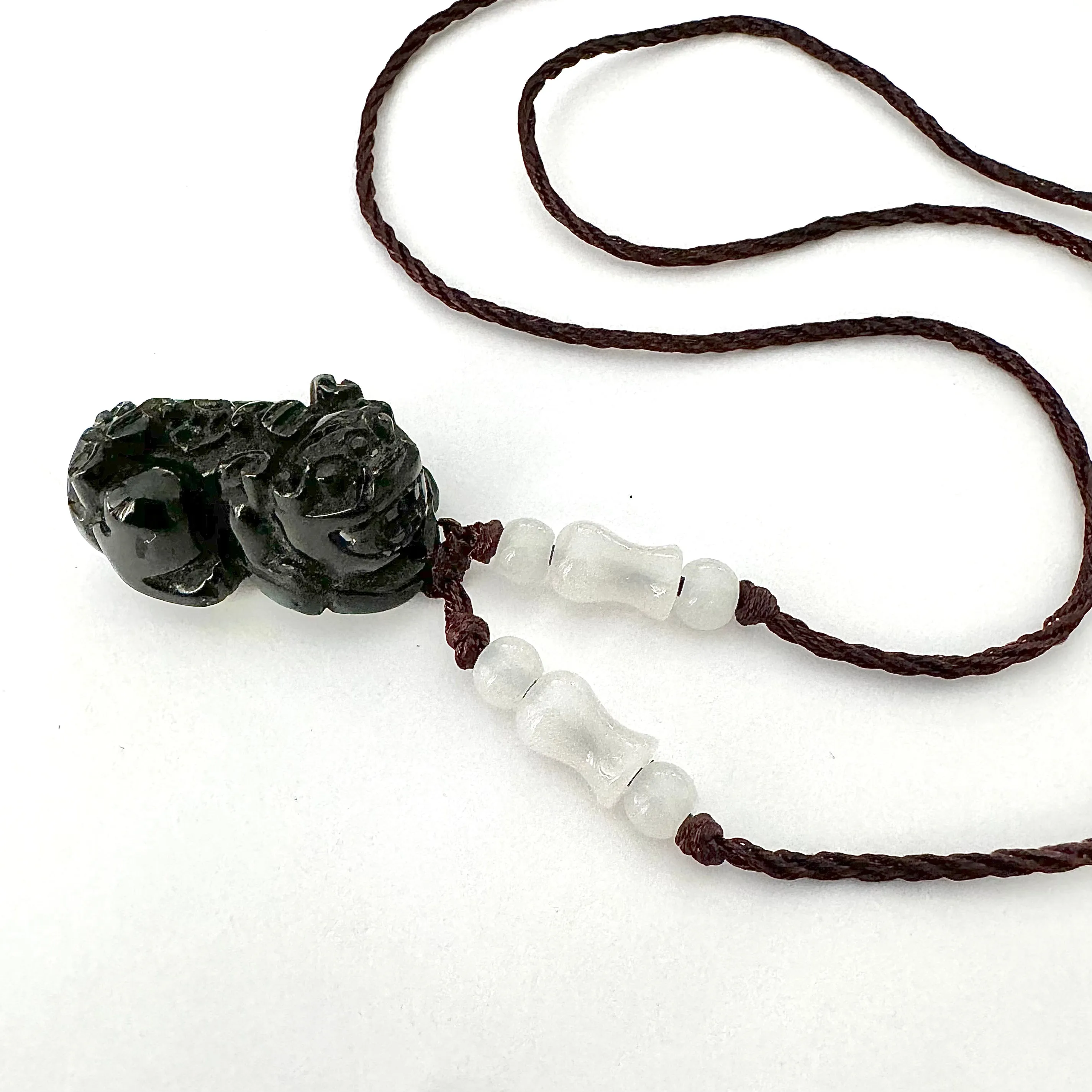 OBSIDIAN PIXIU PROTECTION & ABUNDANCE PENDANT WITH ADJUSTABLE CORD