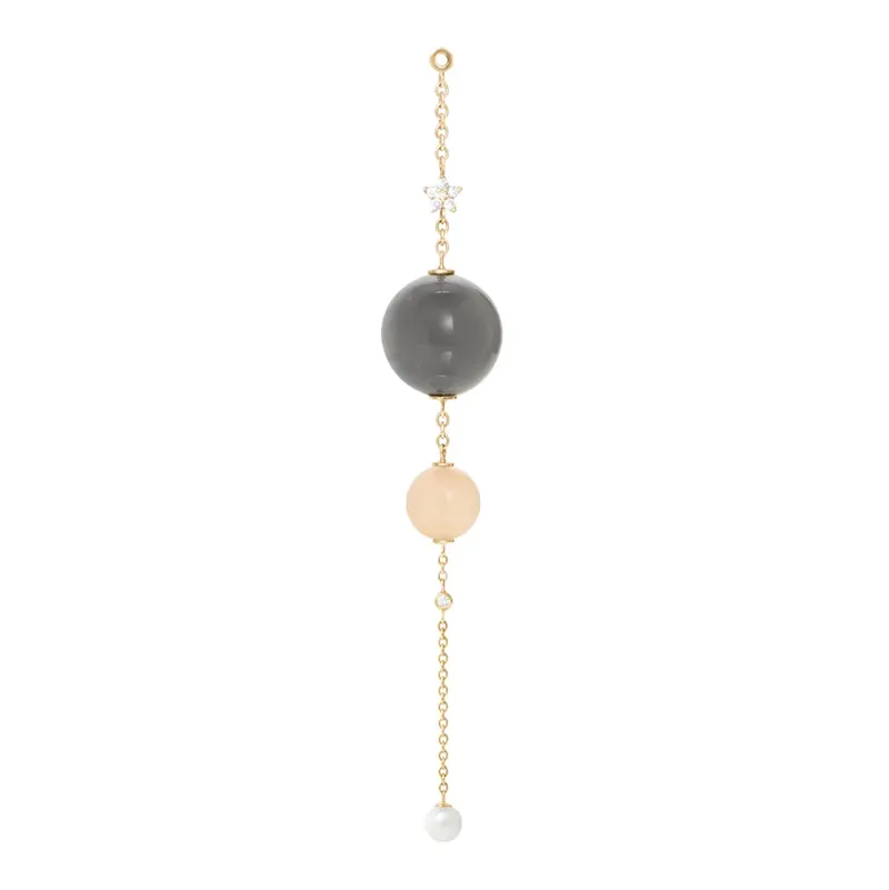 Ole Lynggaard Shooting Star Pendant | Grey and Blush Moonstone, Diamonds & White Pearl
