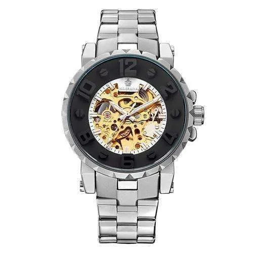 Onyx Gold Mechanical Skeleton Watch