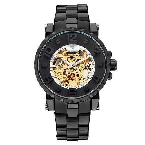Onyx Gold Mechanical Skeleton Watch