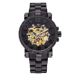 Onyx Gold Mechanical Skeleton Watch