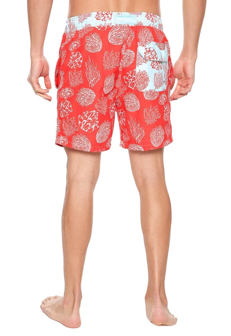 Pantaloneta Hombre Coral Naranja