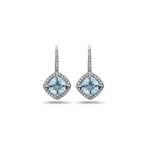 Pastel Diamond Angled Cushion Earring