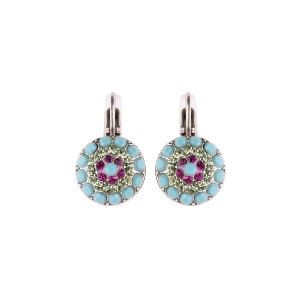 Pavé Leverback Earrings in "Festival" - Antique Silver