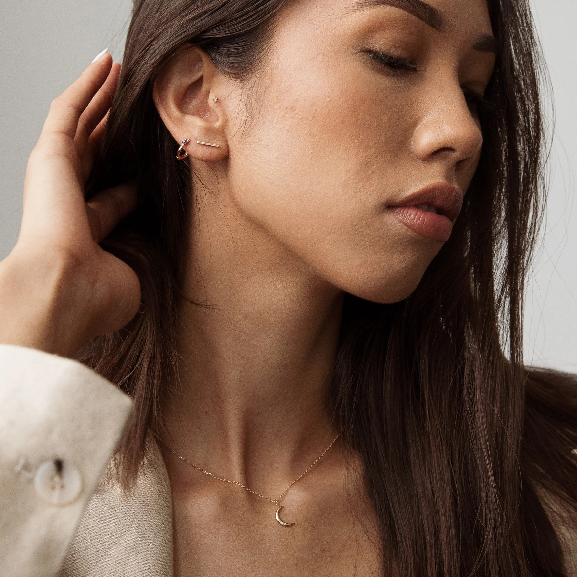 Petite dreamer sleeper Earring (single) - 14K/ 18K Gold