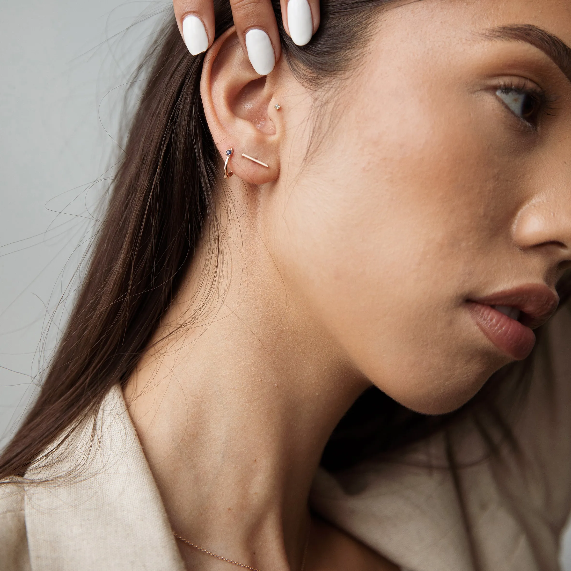 Petite dreamer sleeper Earring (single) - 14K/ 18K Gold