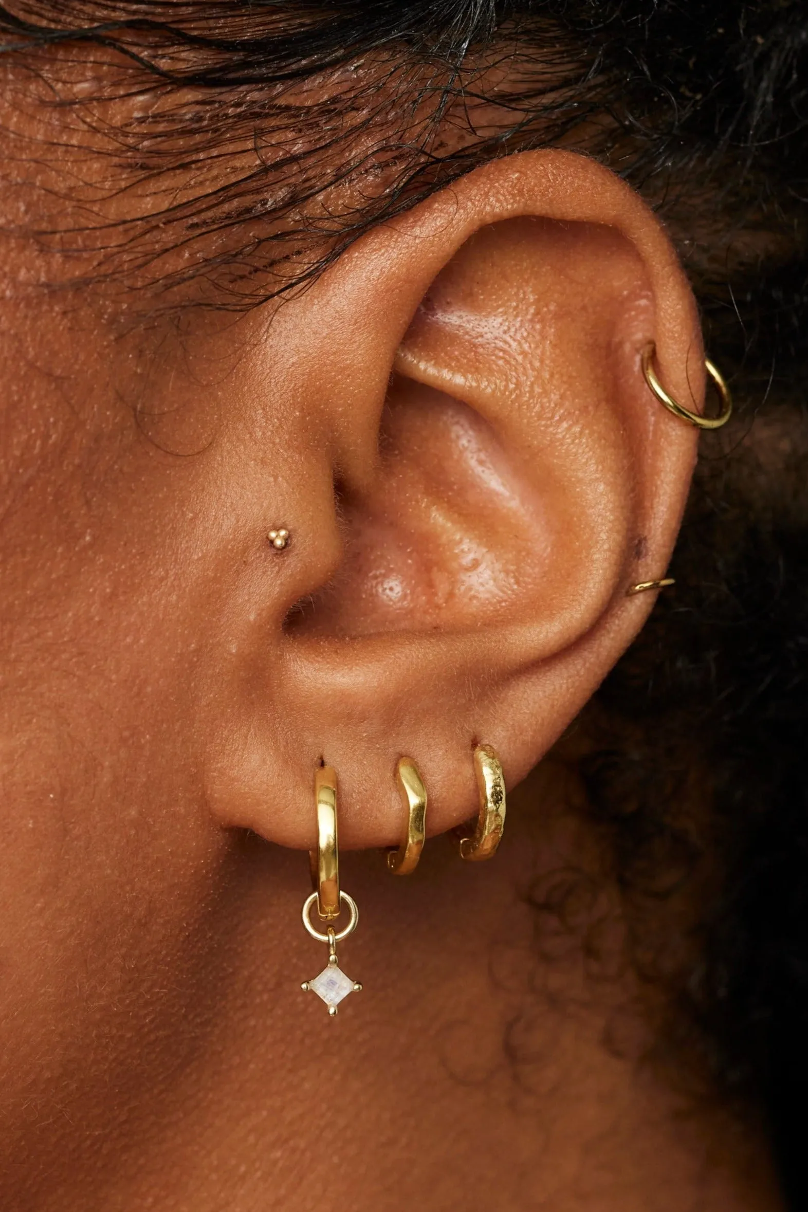 Petite Moonstone Gold Charm
