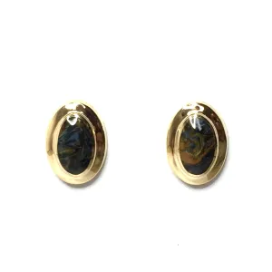 Pietersite Oval Inlaid Earrings