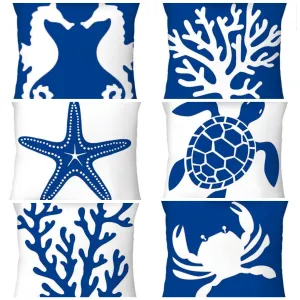 Pillow case: Navy Blue Marine Life