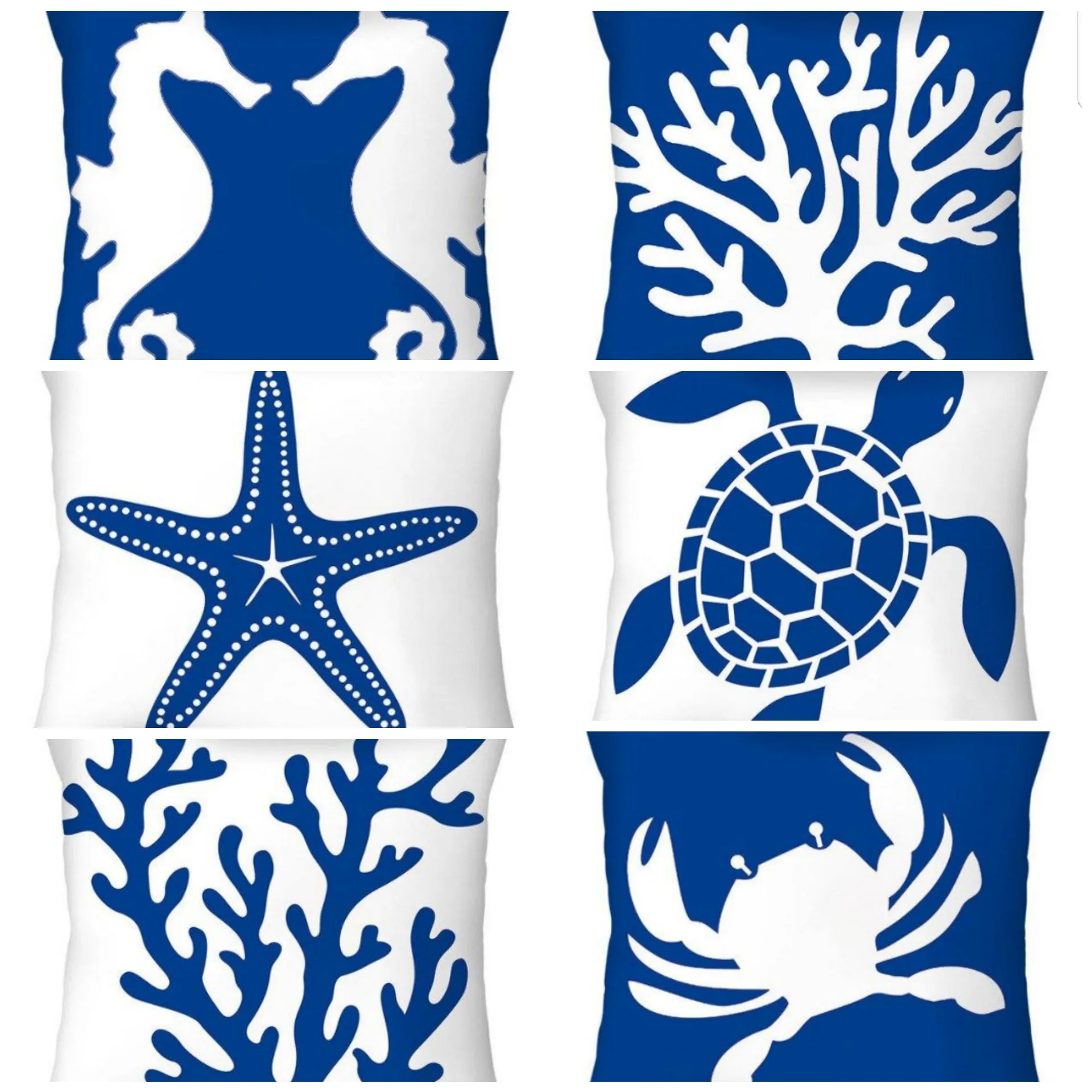 Pillow case: Navy Blue Marine Life