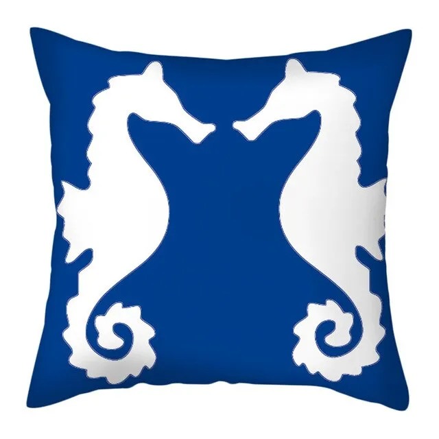 Pillow case: Navy Blue Marine Life