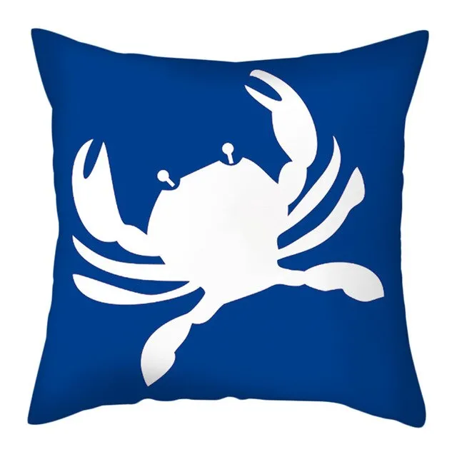 Pillow case: Navy Blue Marine Life