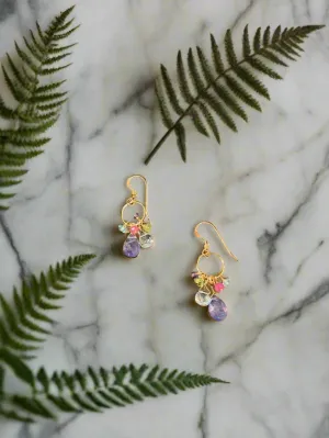 Pom Jewelry Mixed Gemstone Earrings In Gold Fill- PE59