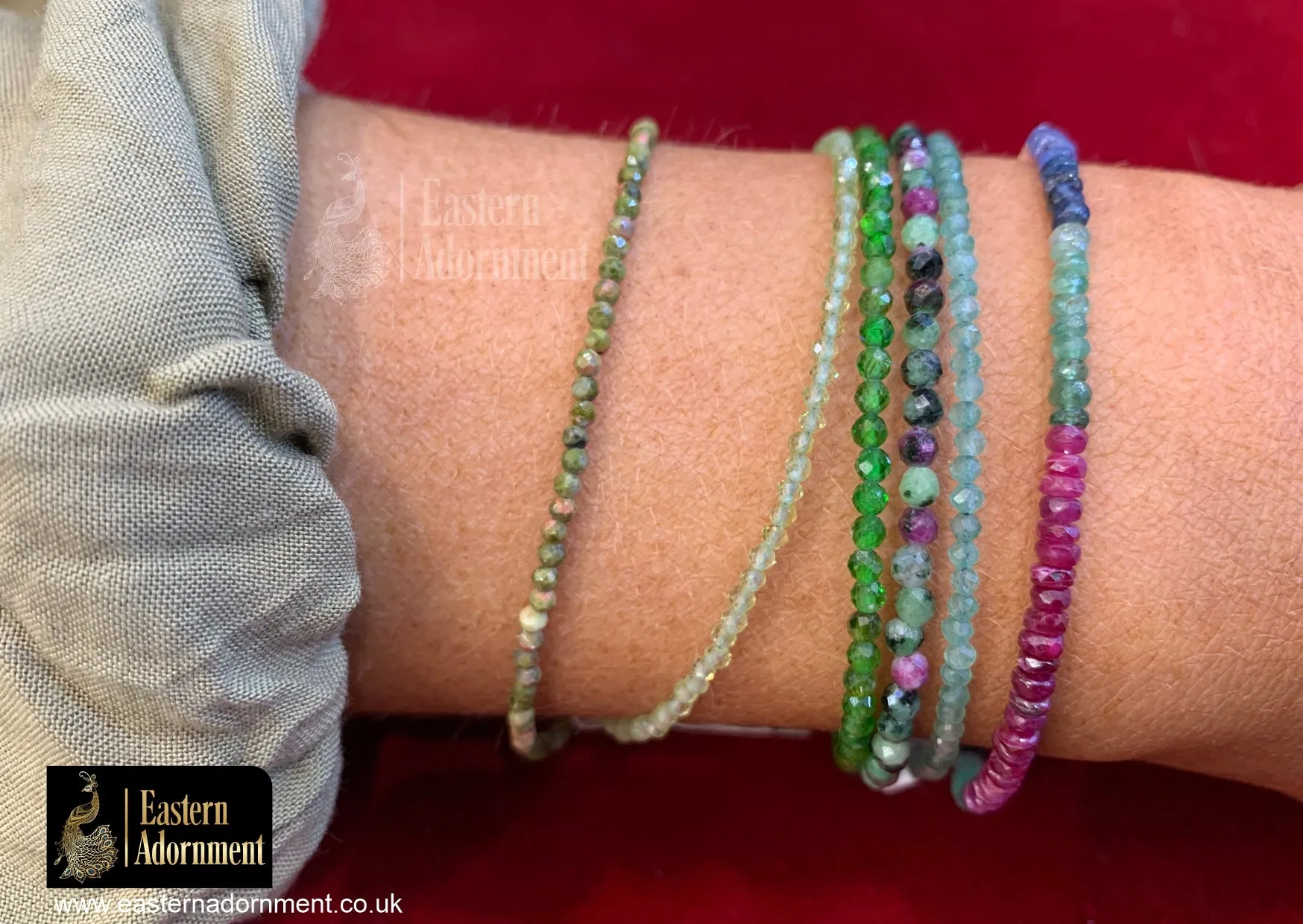 Prehnite Micro Cut Bead Bracelet