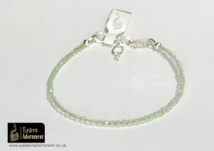 Prehnite Micro Cut Bead Bracelet