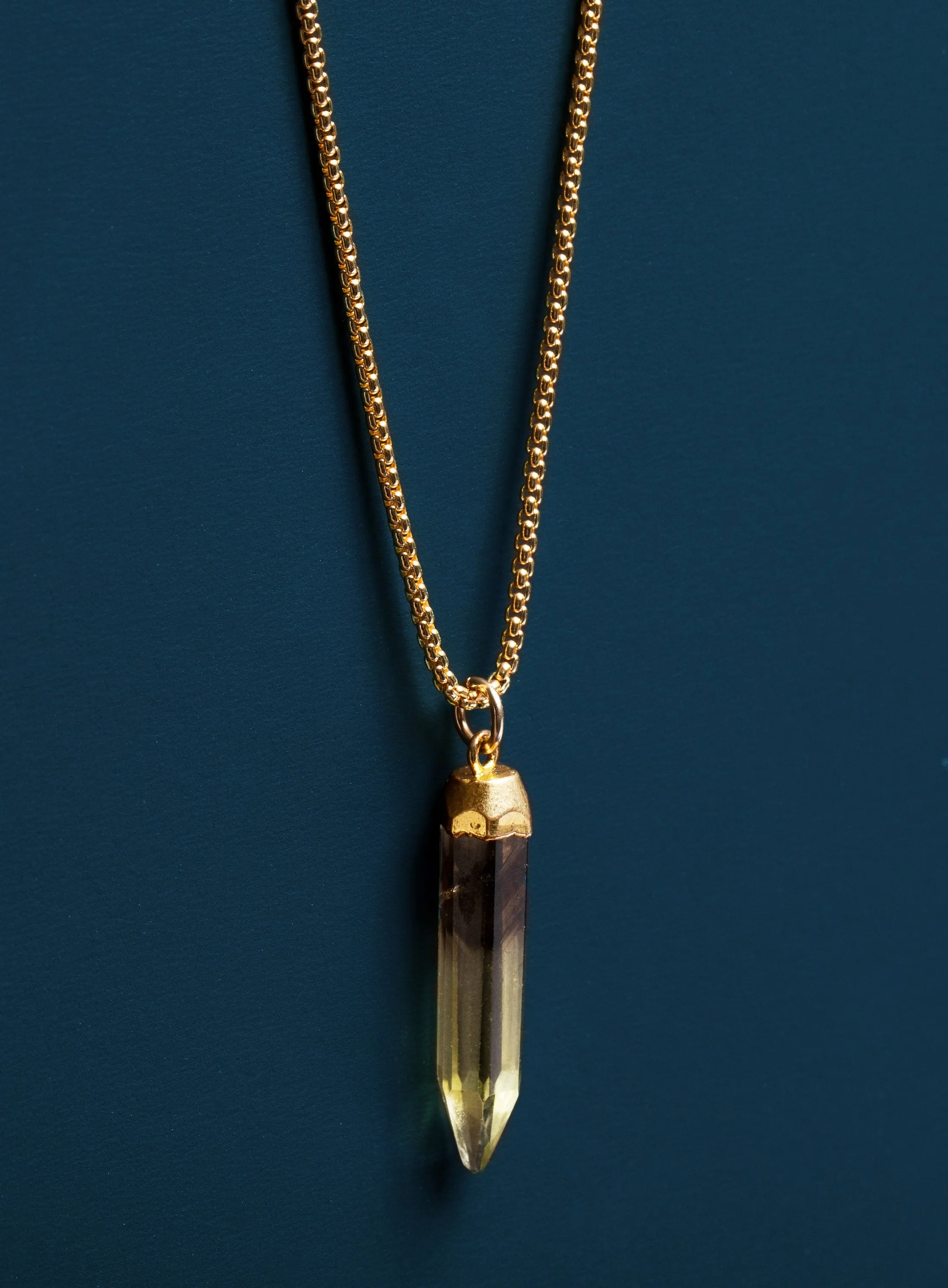Quartz Necklace Smokey and Lemon Quartz