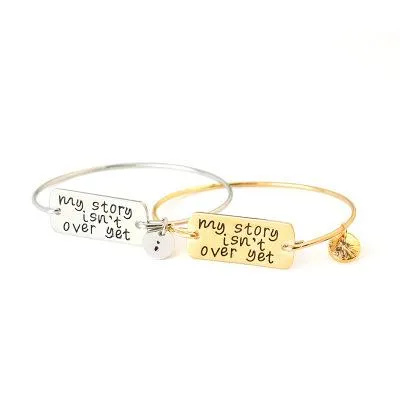 "My Story Isn't Over Yet" Bangle Bracelet For Women's Fashion Wedding Engagement Bracelet Jewelry Accessory For Gifts