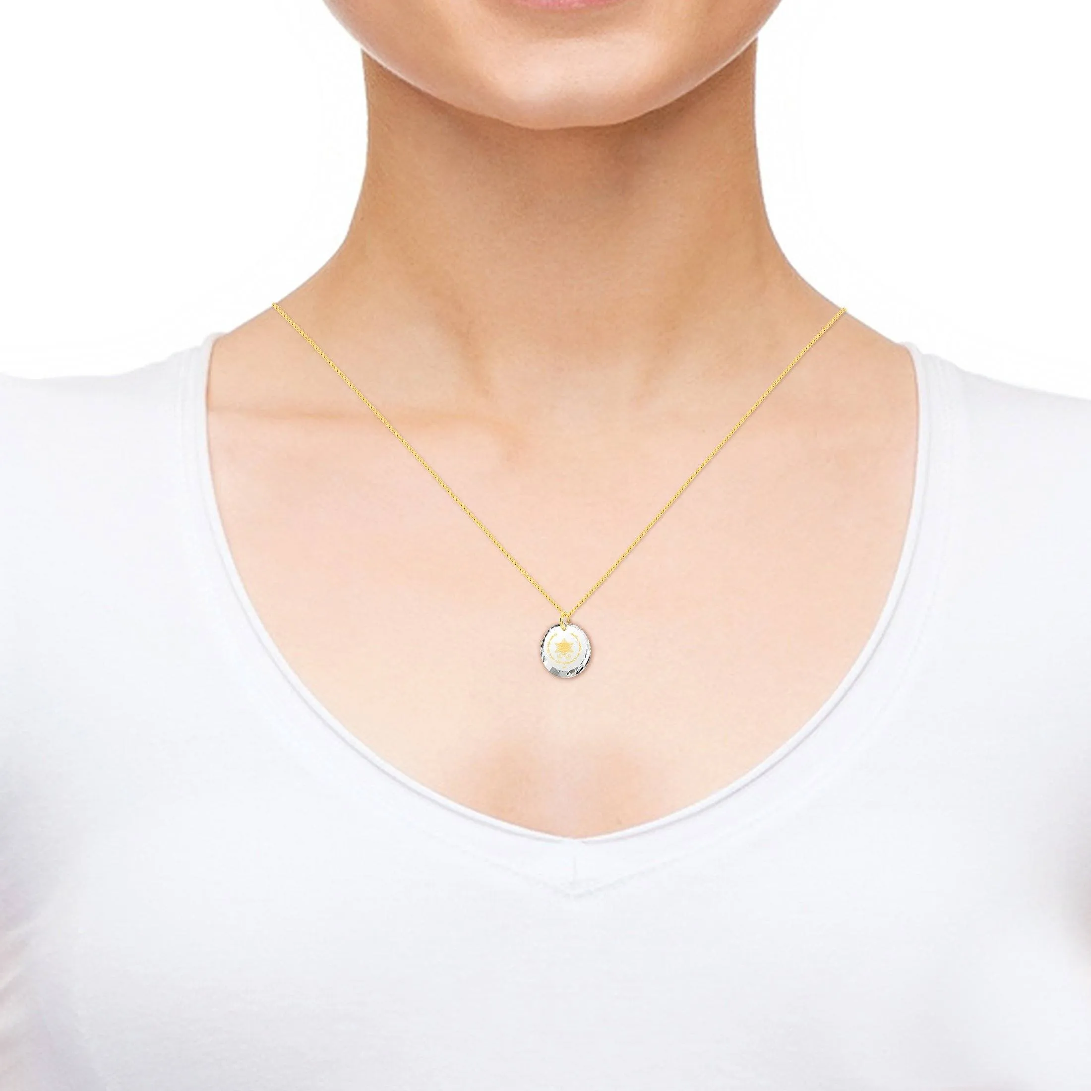 "Priestly Blessing", 14k Gold Necklace, Zirconia