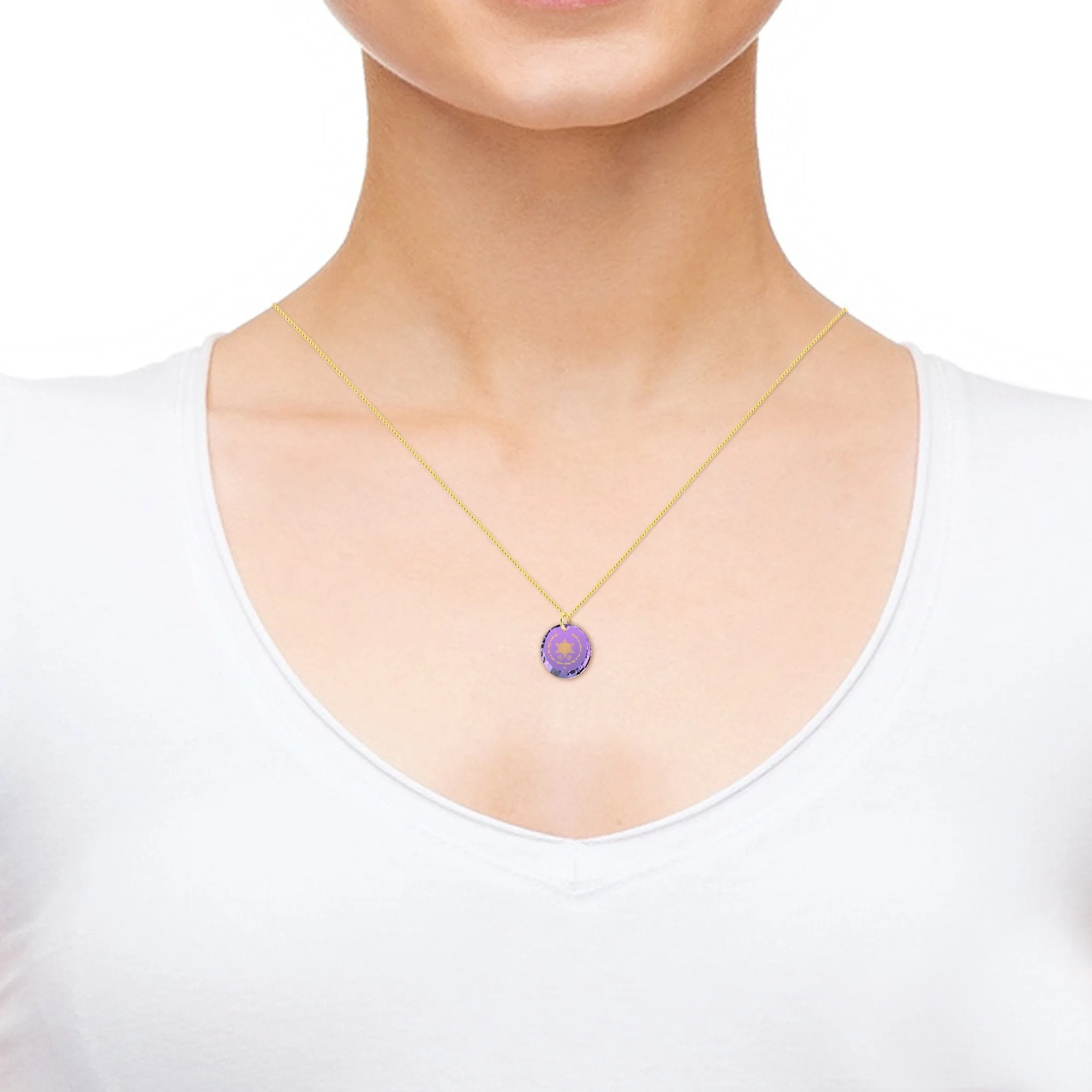 "Priestly Blessing", 14k Gold Necklace, Zirconia