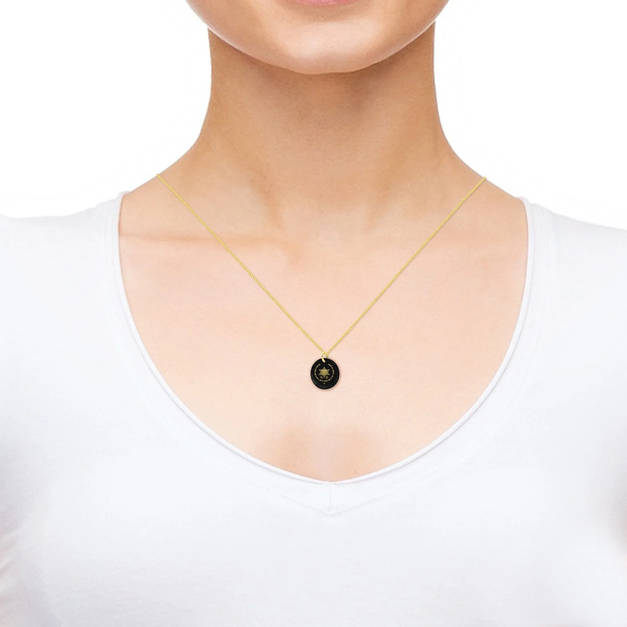 "Priestly Blessing", 14k Gold Necklace, Zirconia