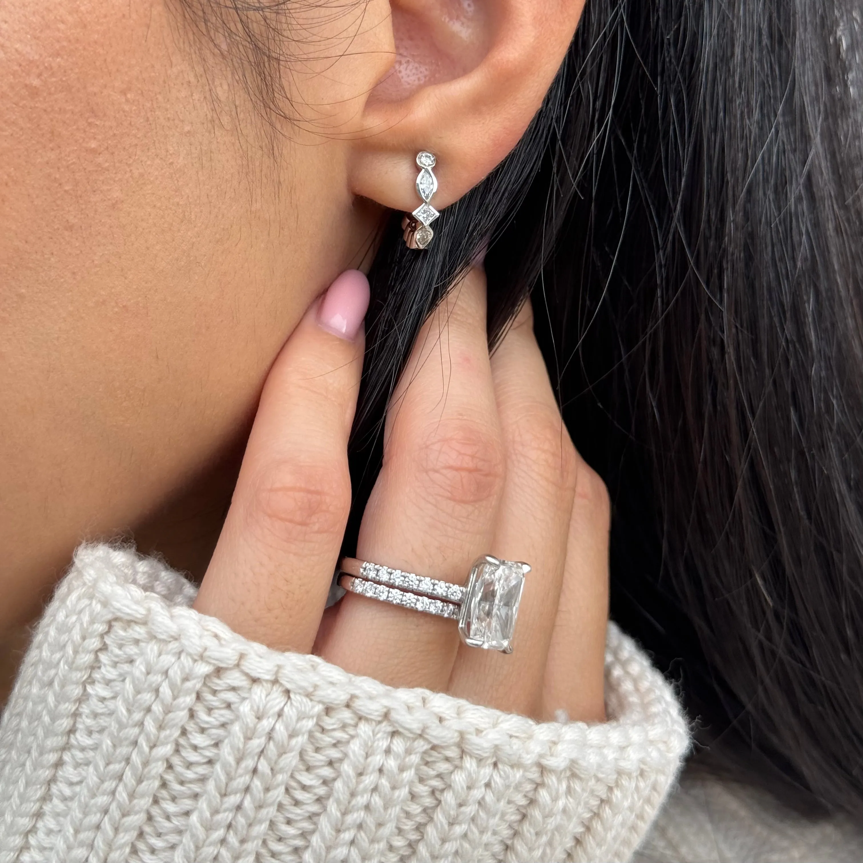 Radiant 4.46ct E VS1 IGI Lab Diamond Platinum Ring