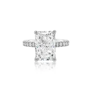 Radiant 4.46ct E VS1 IGI Lab Diamond Platinum Ring